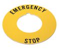 Legend Plate 30mm Emergency Stop Round Yellow 800T